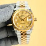 Clean Factory Rolex Datejust 2824 Gold Face Watch 36mm 